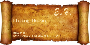 Ehling Helén névjegykártya